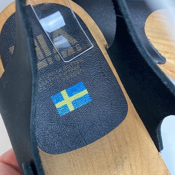 Free People Mia Presley Clogs in Black Leather 39 Hippie Scandi Girl Granola - Picture 10 of 15